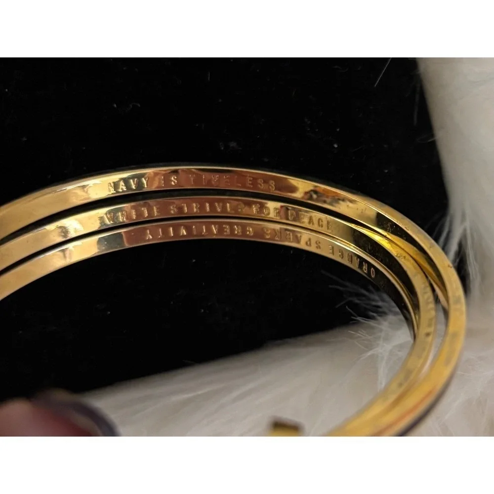 Spartina 449 Enamel Bangle Bracelet Set | 3 Stack Bangles + Pearl Heart Charm